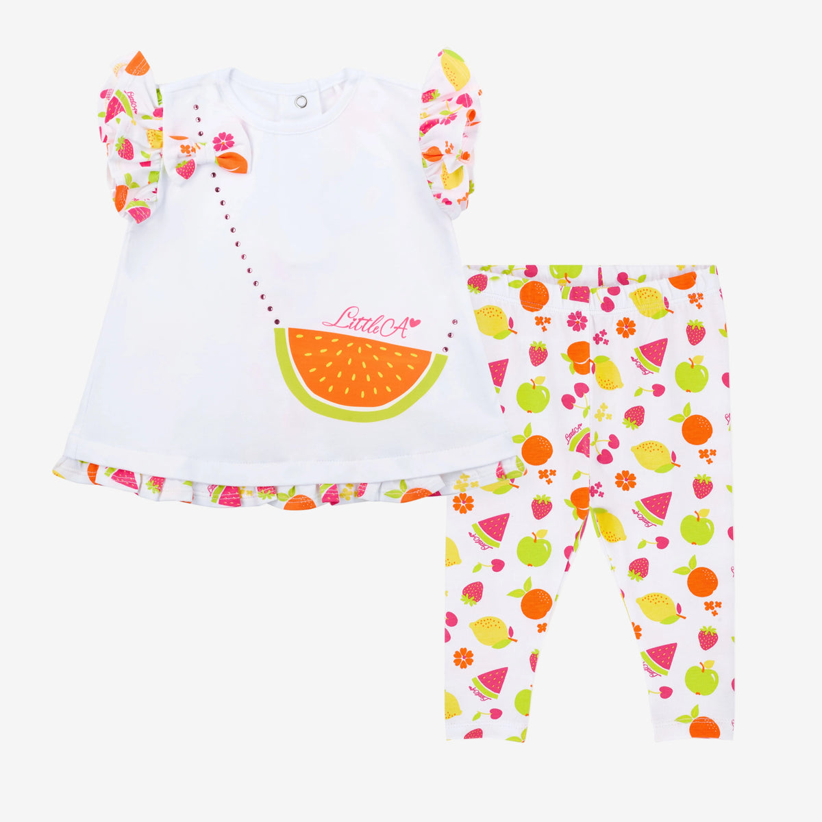 A Dee Palmer Fruit Print Legging Set | Casa Childrenswear