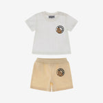Moschino Baby Boys Cloud & Beige Cotton Short Set | Casa Childrenswear