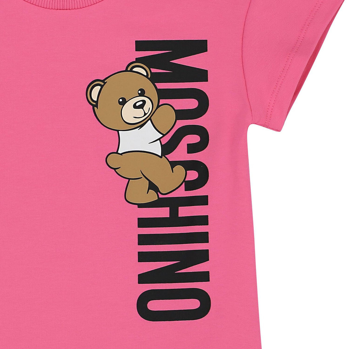 Baby Girls Pink Teddy Logo Jersey Dress