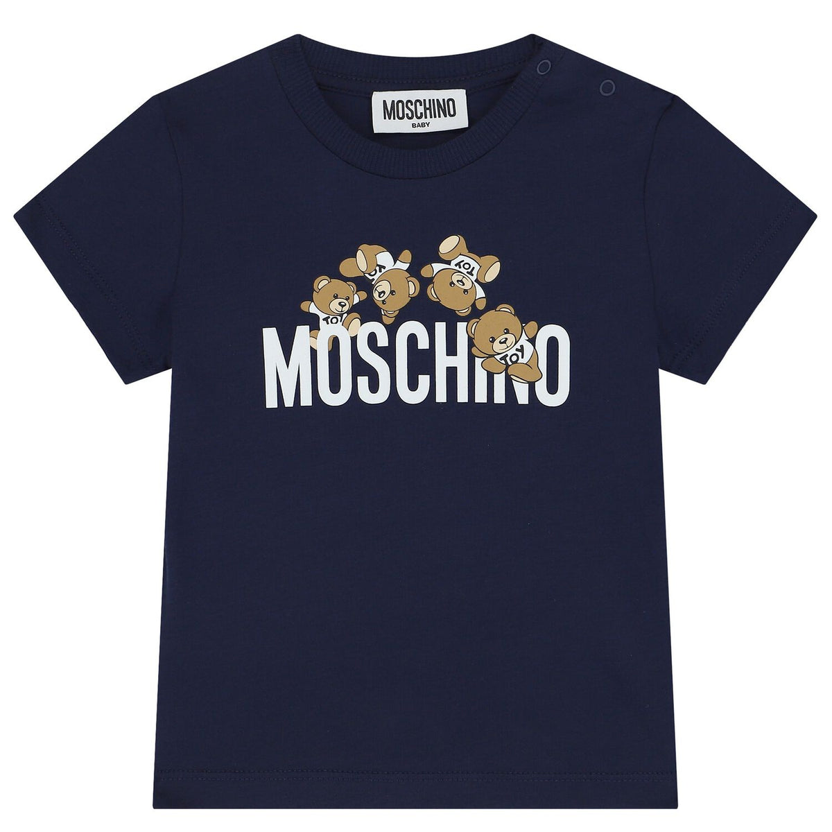 Moschino Baby Blue Teddy Logo T-Shirt | Casa Childrenswear