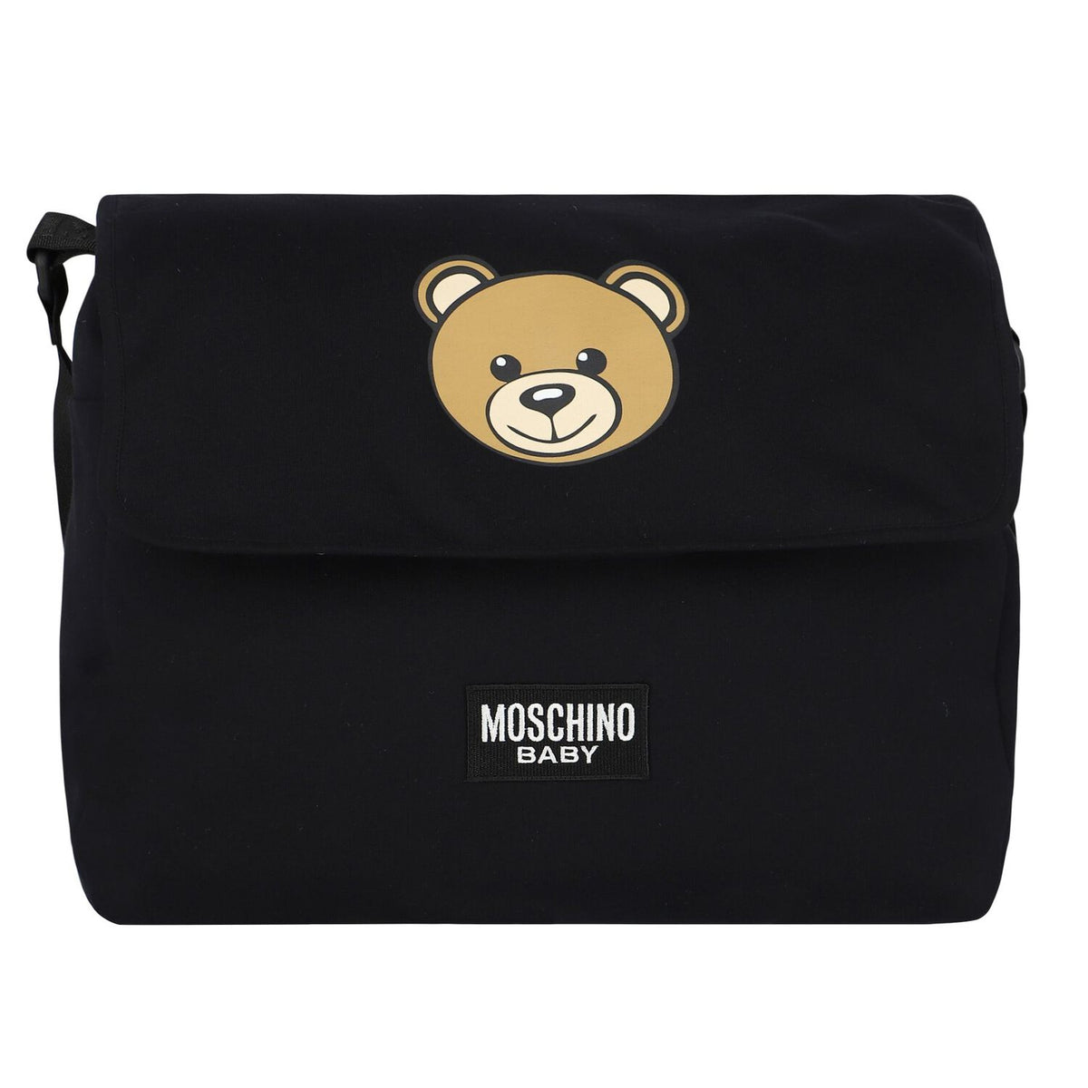 Moschino Baby Black Teddy Logo Changing Bag | Casa Childrenswear