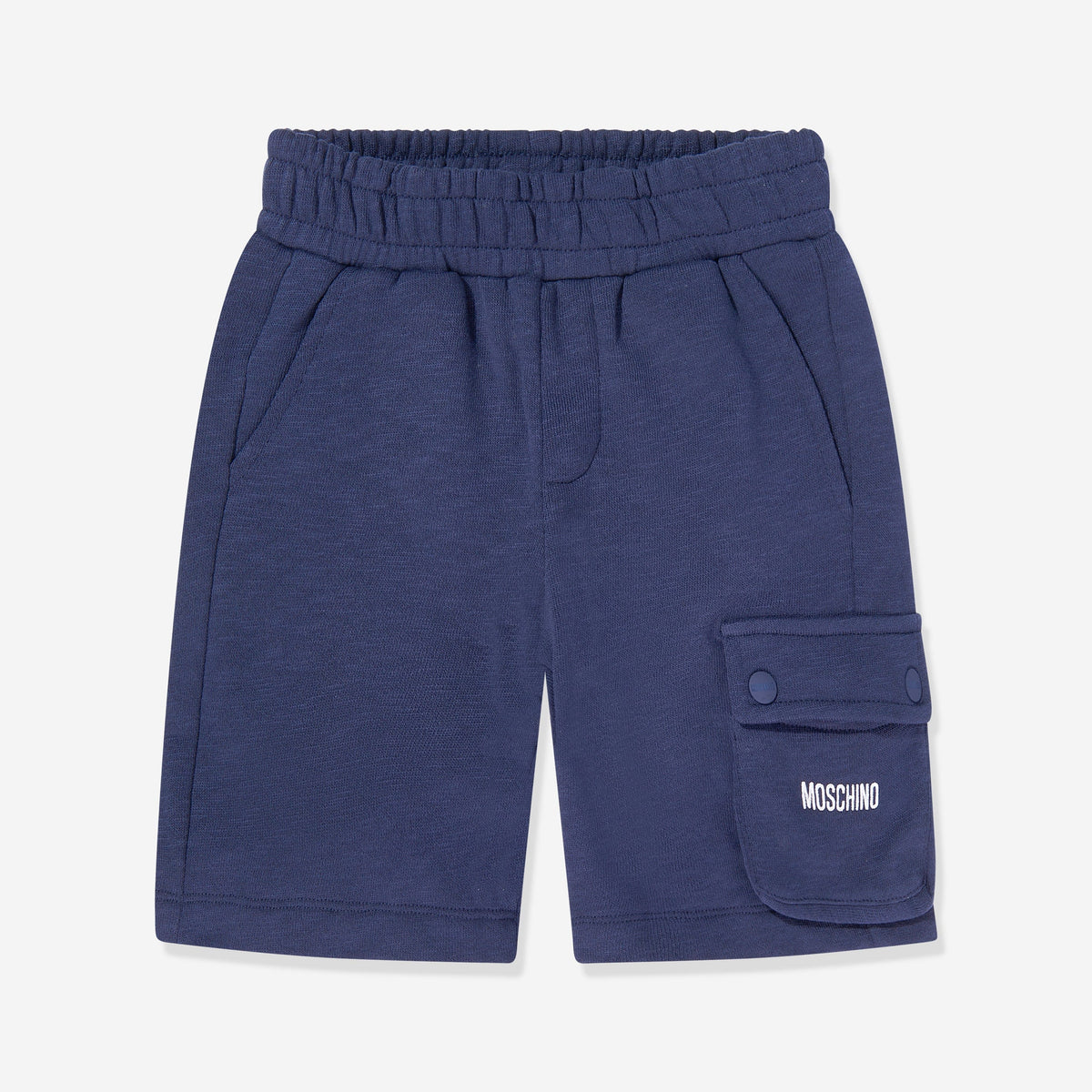 Moschino Boys 3 Bear White & Navy Cotton Short Set | Casa Childrenswear