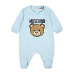 Moschino Baby Blue Teddy Logo Babygrow | Casa Childrenswear