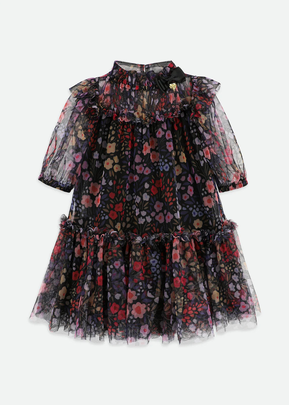 Angels Face Myrtle Millifiori Tulle Dress Black | Casa Childrenswear