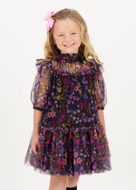 Angels Face Myrtle Millifiori Tulle Dress Black | Casa Childrenswear