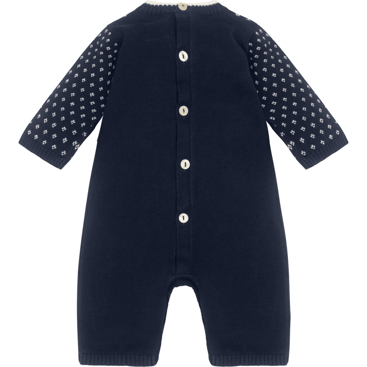Emile et Rose Keane Navy Knitted Babygrow & Hat | Casa Childrenswear