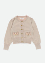 Angels Face Nicolette Metallic Cardigan Sand | Casa Childrenswear