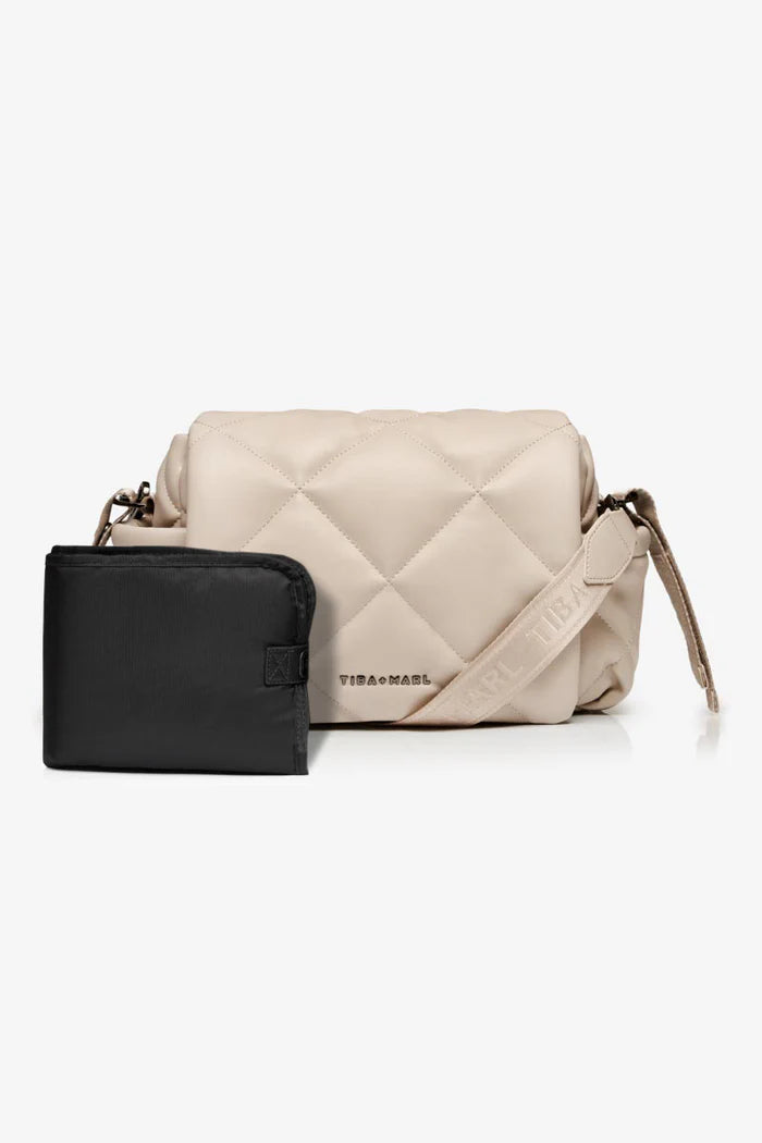 Tiba + Marl Nova Eco Compact Changing Bag Oyster Quilted | Casa Childrenswear