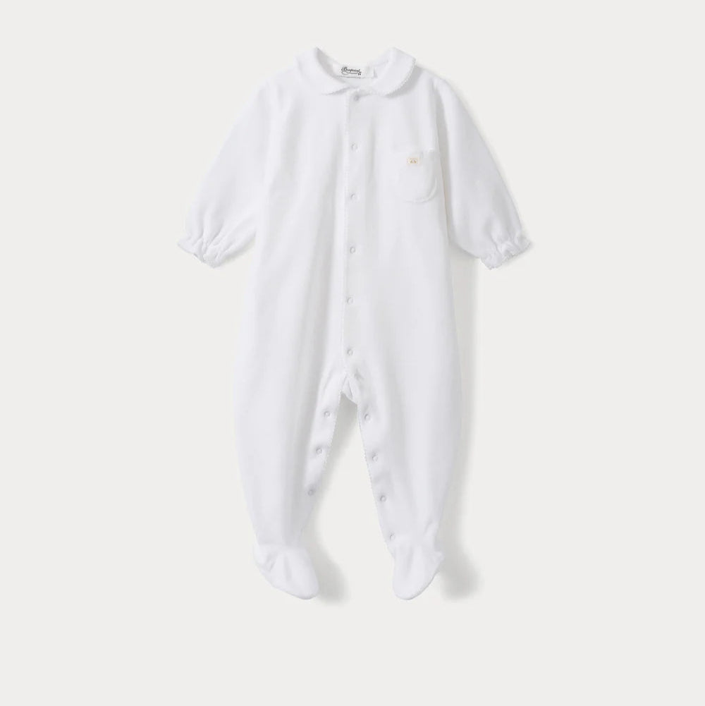 Bonpoint White Pyjama Velour Basic | Casa Childrenswear