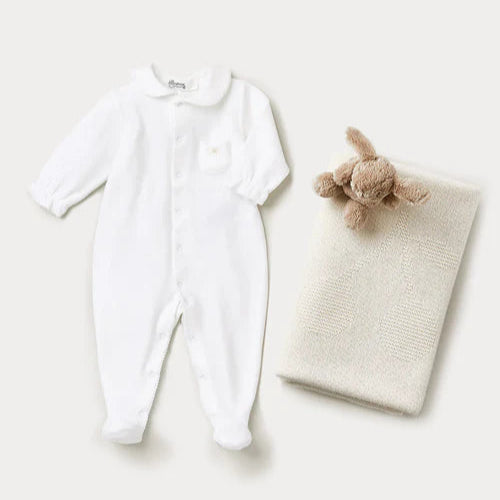 Bonpoint White Pyjama Velour Basic | Casa Childrenswear