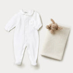 Bonpoint White Pyjama Velour Basic | Casa Childrenswear