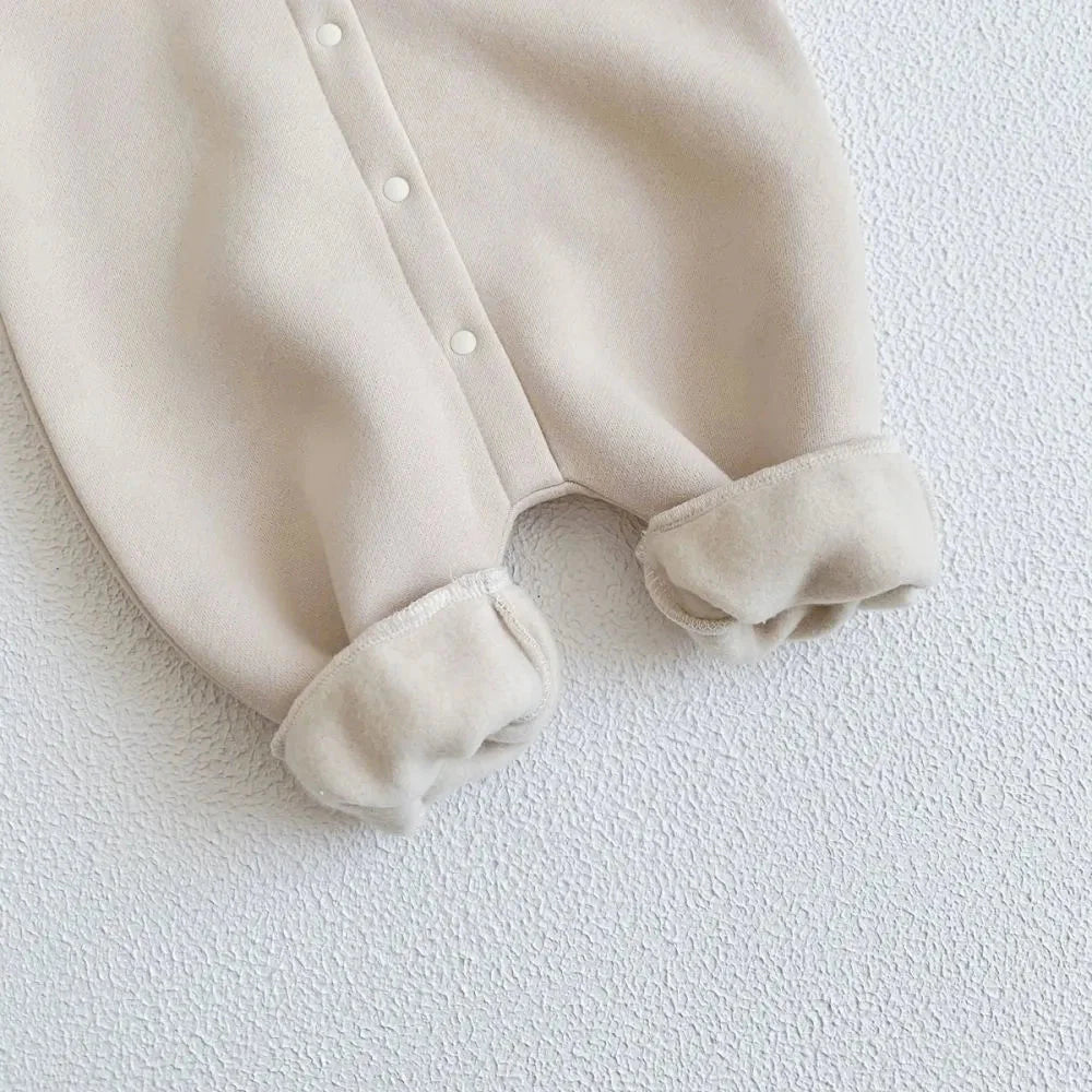 Cozy Crew Club Ultimate Bear Knitted Cream Hooded Playsuit | Casa Childrenswear