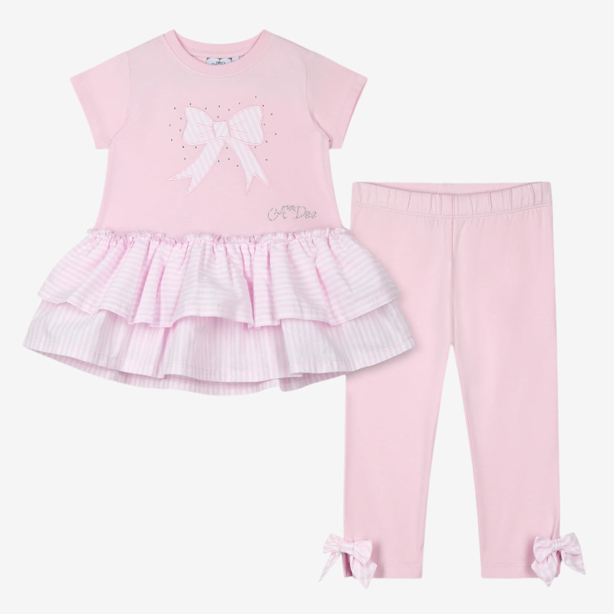 A Dee Cecelia Seersucker Frill Legging Set | Casa Childrenswear
