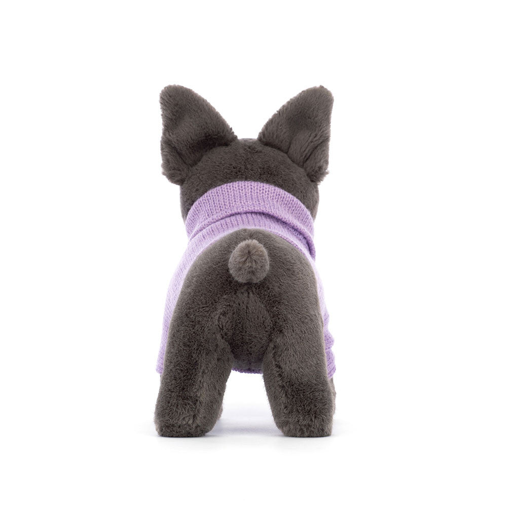 Jellycat Sweater French Bulldog Purple - detail view