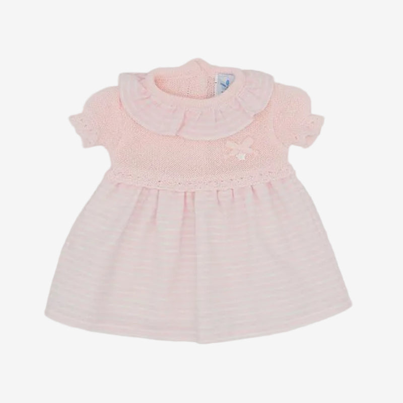 Sardon Baby Girls Pink Striped Knit Dress | Casa Childrenswear