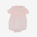 Sardon Baby Girls Pink Striped Knit Romper | Casa Childrenswear