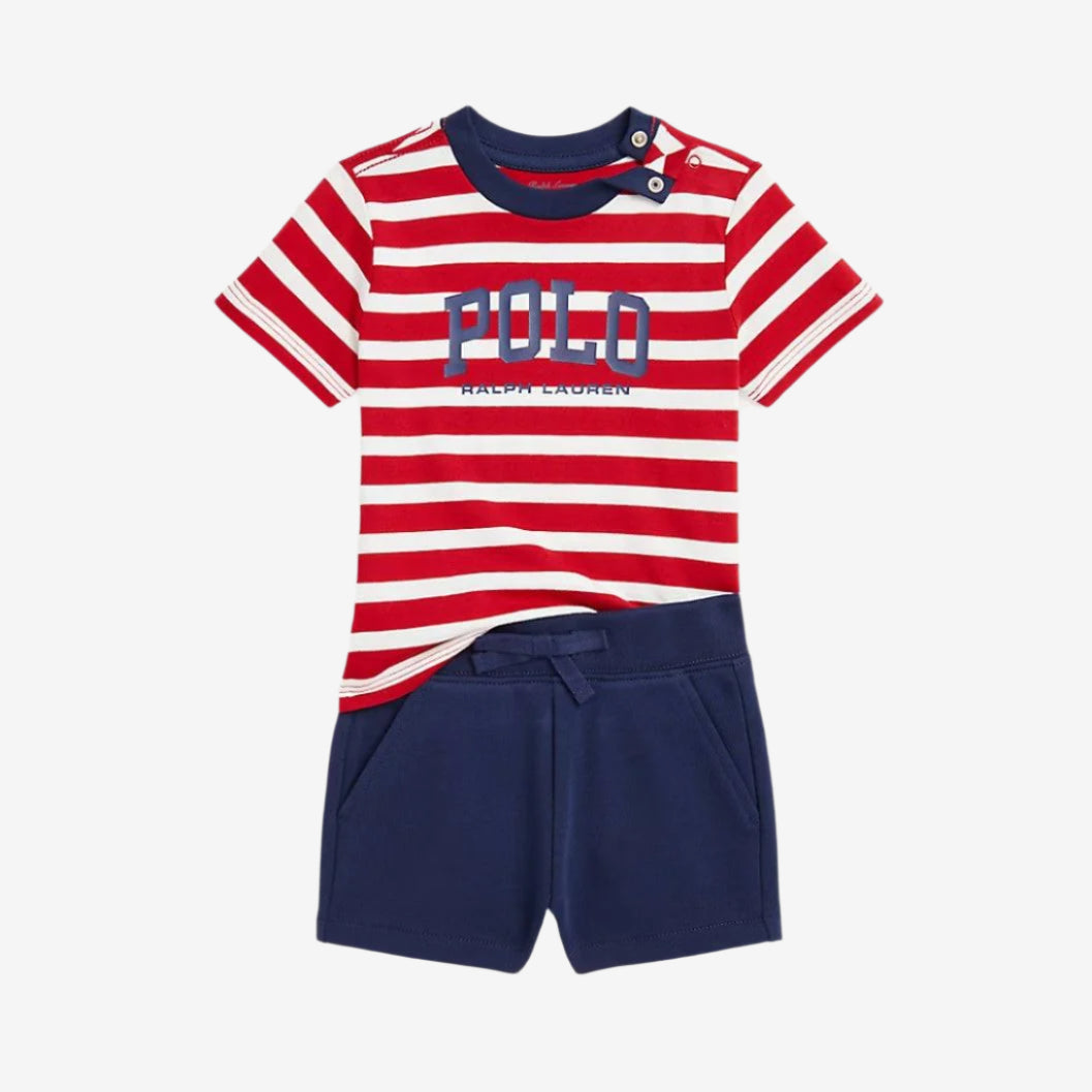 Ralph Lauren Logo Jersey Tee & French Terry Short Set | Casa Childrenswear