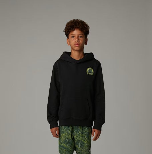 North Face Black Relaxed Hooded Sweat with Graphic Logo | Casa Childrenswear