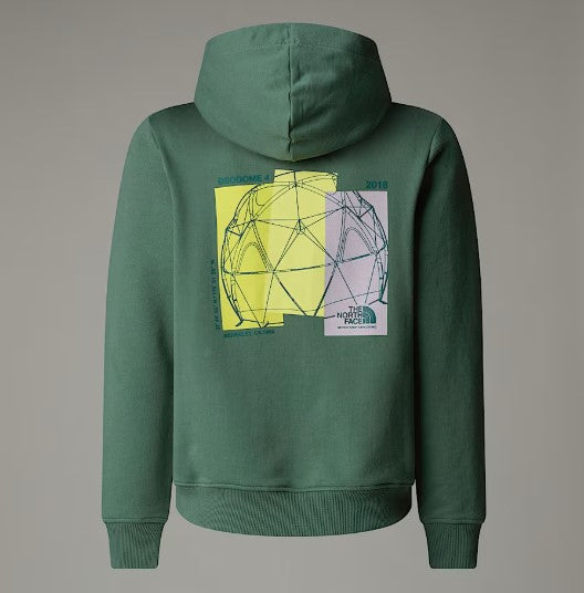 North Face Duck Green Relaxed Hooded Sweat with Classic Logo | Casa Childrenswear