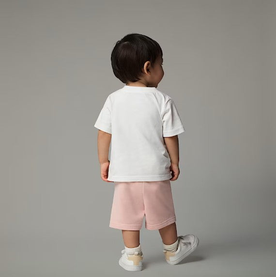 North Face Baby White/Moss Logo Tee & Short Set | Casa Childrenswear