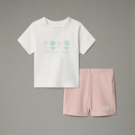 North Face Baby White/Moss Logo Tee & Short Set | Casa Childrenswear