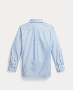 Ralph Lauren Boys Blue/ White Slim Striped Oxford Shirt | Casa Childrenswear