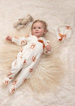 Caramelo Baby Girl White Soft teddy Babygrow with Hat | Casa Childrenswear