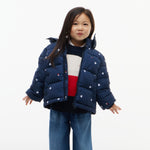 Tommy Hilfiger Baby Girls Navy Heart Print Jacket - back view
