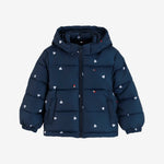 Tommy Hilfiger Baby Girls Navy Heart Print Jacket - front view