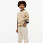 Tommy Hilfiger Boys Camel Cotton Cable Sweater - back view