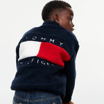 Tommy Hilfiger Boys Navy Full Zip Sweatshirt - back view