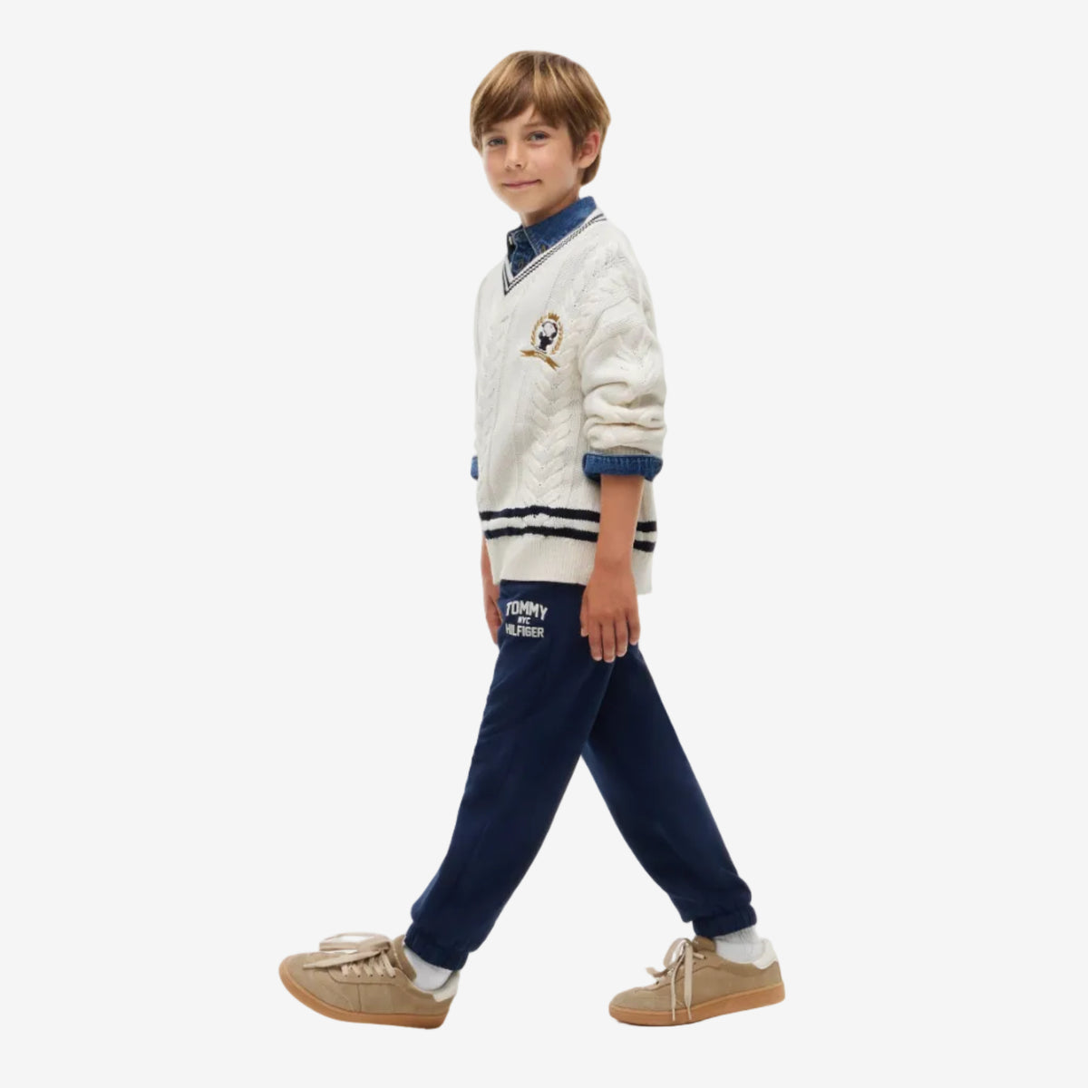 Tommy Hilfiger Boys Navy Tracksuit Bottoms - back view
