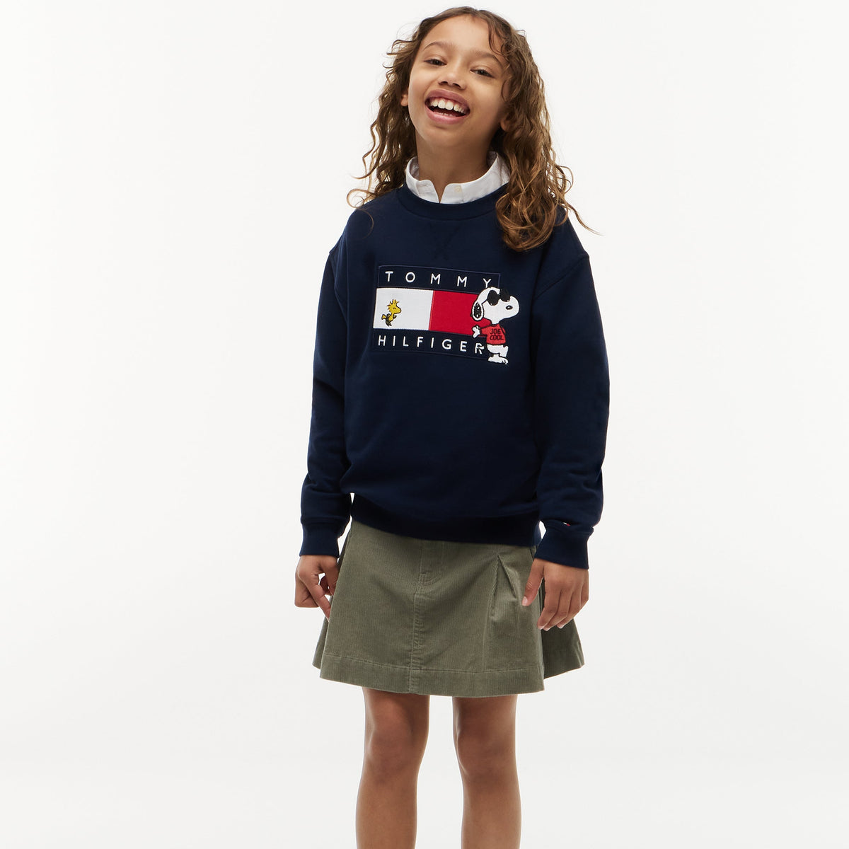 Tommy Hilfiger Baby Boys Navy Peanuts Crewneck - graphic detail view