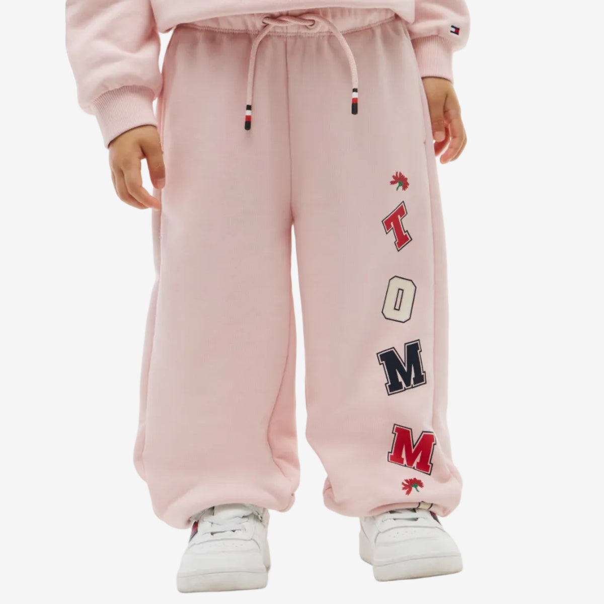 Tommy Hilfiger Baby Girls Pink Sweatpants - logo detail view