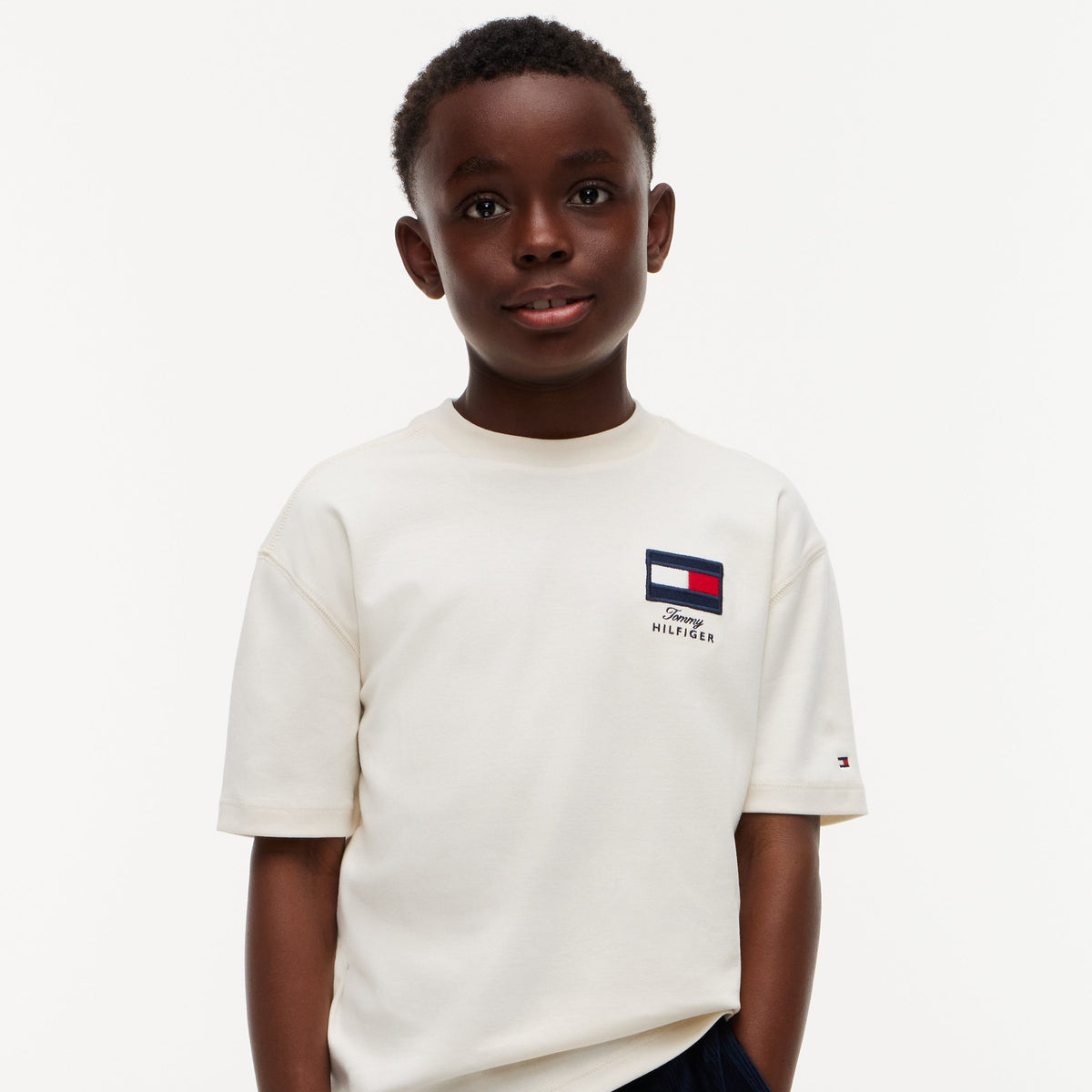 Tommy Hilfiger Boys Ivory Graphic T-Shirt - back view