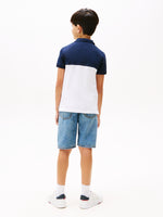 Colourblock Polo Navy/White