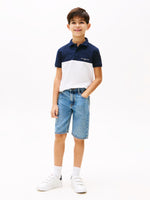 Colourblock Polo Navy/White