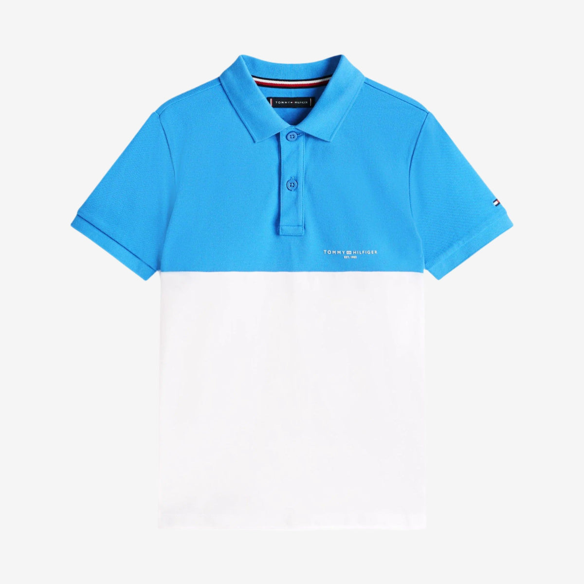 Colour Block Polo Blue/White