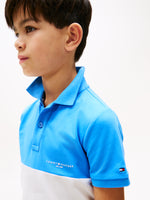 Colour Block Polo Blue/White