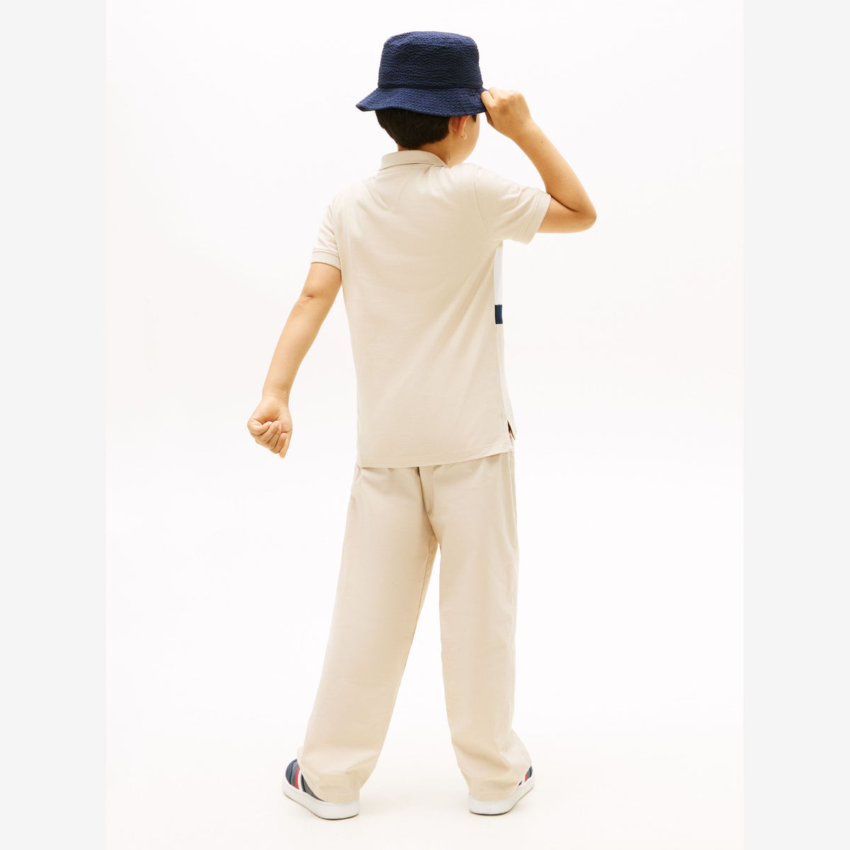 Tommy Hilfiger Boys Beige Colour Block Polo | Casa Childrenswear