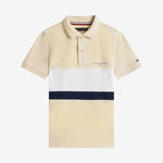 Tommy Hilfiger Boys Beige Colour Block Polo | Casa Childrenswear