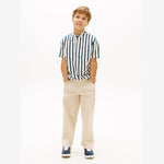 Tommy Hilfiger Boys Navy Stripe Linen Blend Shirt | Casa Childrenswear