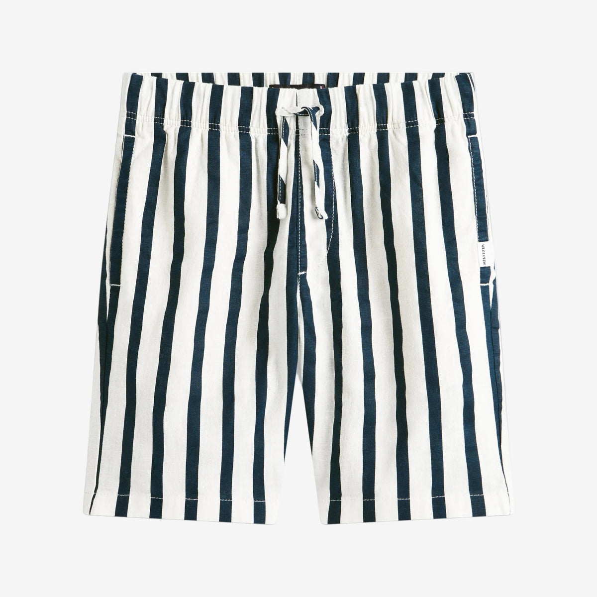 Tommy Hilfiger Boys Navy Stripe Linen Blend Short | Casa Childrenswear