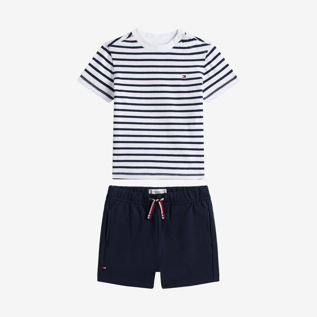 Tommy Hilfiger Baby Boys Navy Striped T-Shirt and Short Set | Casa Childrenswear