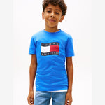 Tommy Hilfiger Boys Blue Wavy Flag T-Shirt | Casa Childrenswear
