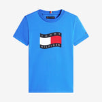 Tommy Hilfiger Boys Blue Wavy Flag T-Shirt | Casa Childrenswear