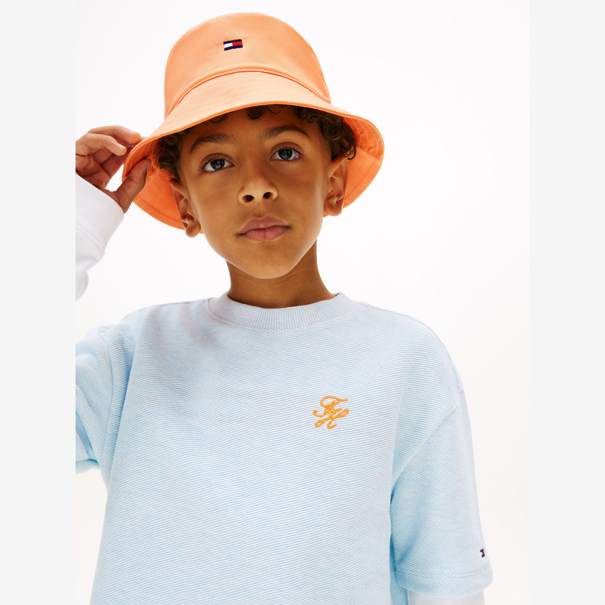 Tommy Hilfiger Orange Small Flag Bucket Hat | Casa Childrenswear