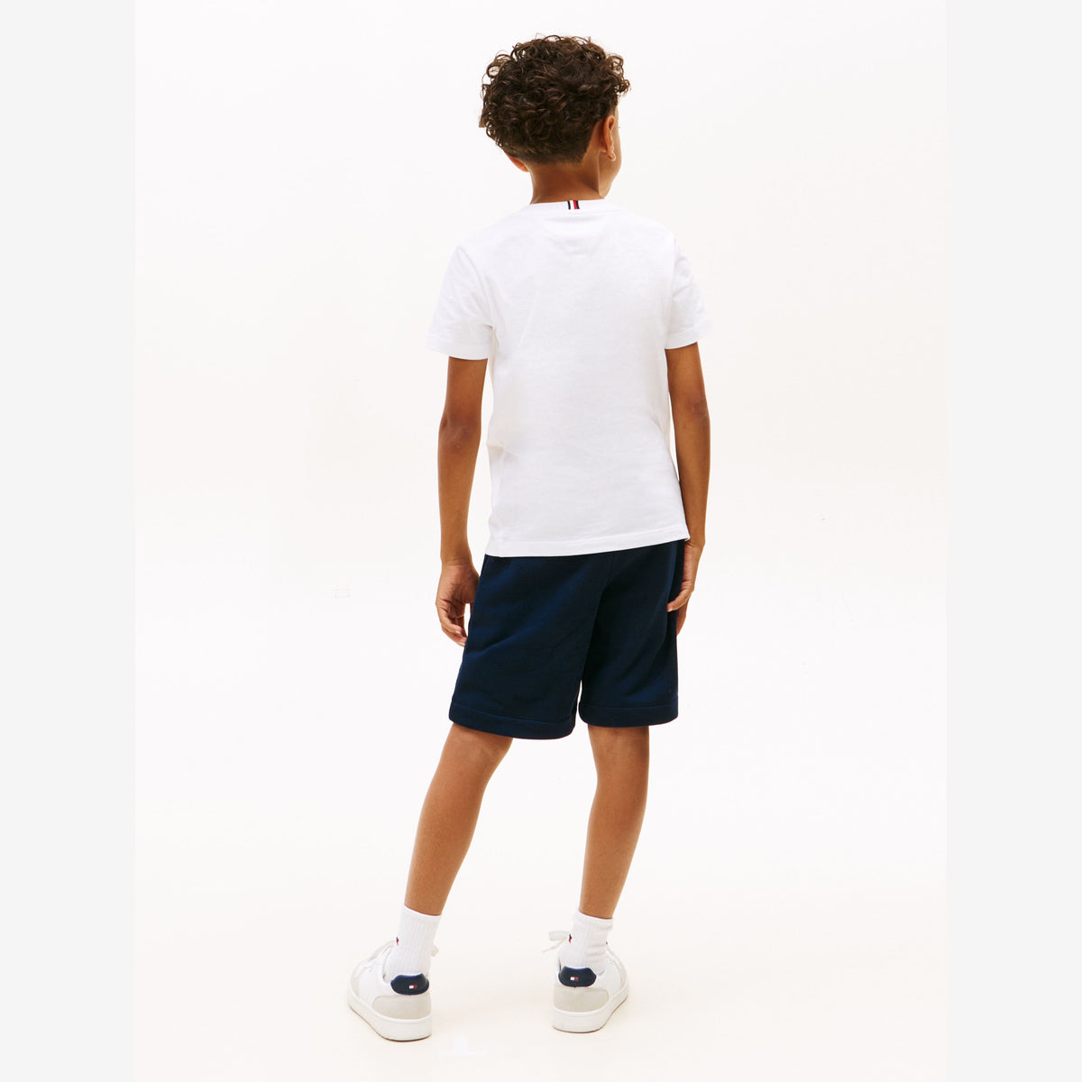 Tommy Hilfiger Boys White & Navy Cotton Short Set | Casa Childrenswear