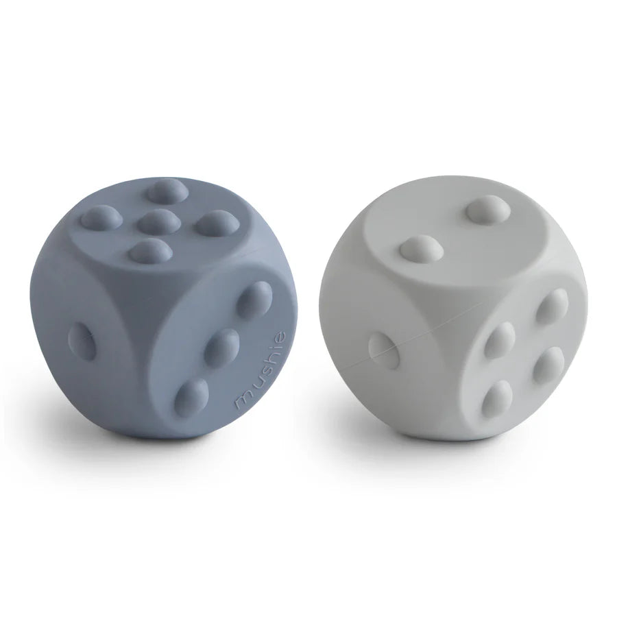 Mushie Dice Press Toy 2-pack - Tradewinds/Stone | Casa Childrenswear