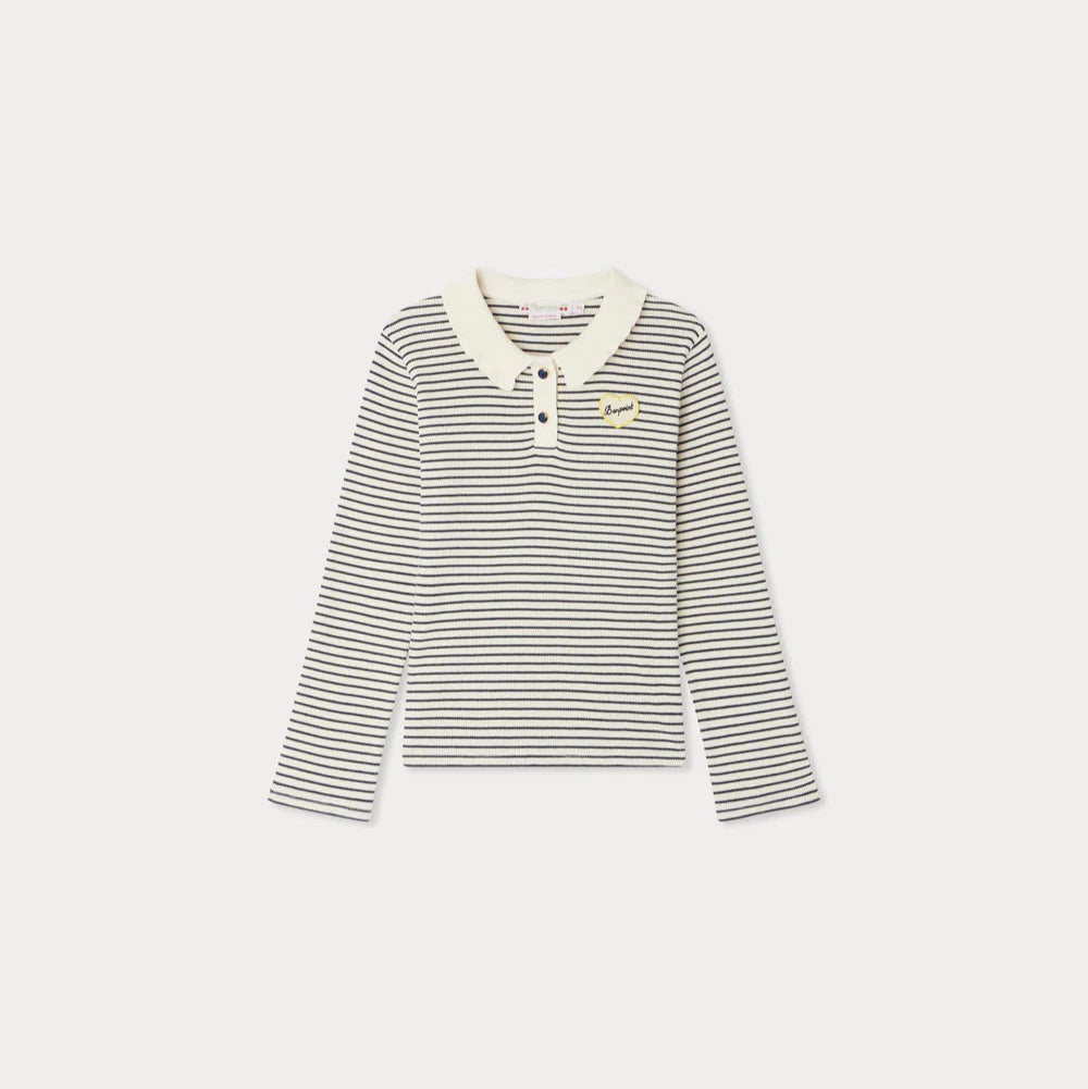 Bonpoint Navy Striped Badge Polo | Casa Childrenswear